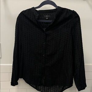 J Crew Black Button-Up Blouse